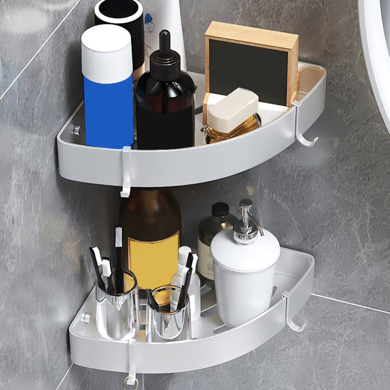 Black/Silver Bathroom Set Modern 1/2/3 - Piece Anti-rust Bath Shelf 11" Silver 2 Piece Set Clearhalo 'Bathroom Hardware Sets' 'Bathroom Hardware' 'Bathroom Remodel & Bathroom Fixtures' 'bathroom_hardware_sets' 'Home Improvement' 'home_improvement' 'home_improvement_bathroom_hardware_sets' 7387656