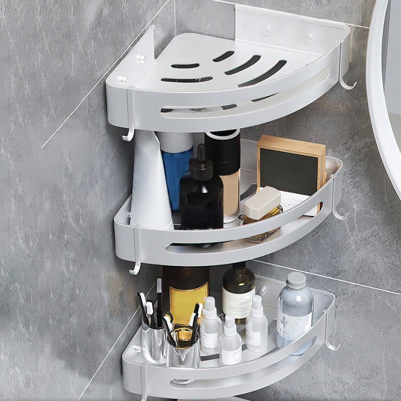 Black/Silver Bathroom Set Modern 1/2/3 - Piece Anti-rust Bath Shelf 12.5" Silver 3 Piece Set Clearhalo 'Bathroom Hardware Sets' 'Bathroom Hardware' 'Bathroom Remodel & Bathroom Fixtures' 'bathroom_hardware_sets' 'Home Improvement' 'home_improvement' 'home_improvement_bathroom_hardware_sets' 7387673