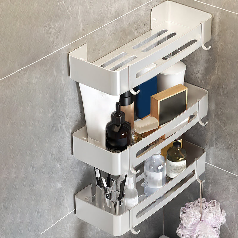 Black/Silver Bathroom Set Modern 1/2/3 - Piece Anti-rust Bath Shelf 13" Silver 3 Piece Set Clearhalo 'Bathroom Hardware Sets' 'Bathroom Hardware' 'Bathroom Remodel & Bathroom Fixtures' 'bathroom_hardware_sets' 'Home Improvement' 'home_improvement' 'home_improvement_bathroom_hardware_sets' 7387679