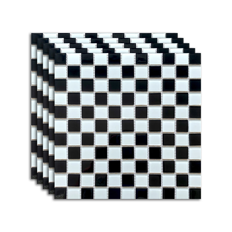 Brick Look Wall & Floor Tile Glass Wall & Floor Tile for Indoor and Outdoor Black White 11 Pieces Clearhalo 'Floor Tiles & Wall Tiles' 'floor_tiles_wall_tiles' 'Flooring 'Home Improvement' 'home_improvement' 'home_improvement_floor_tiles_wall_tiles' Walls and Ceiling' 7387912