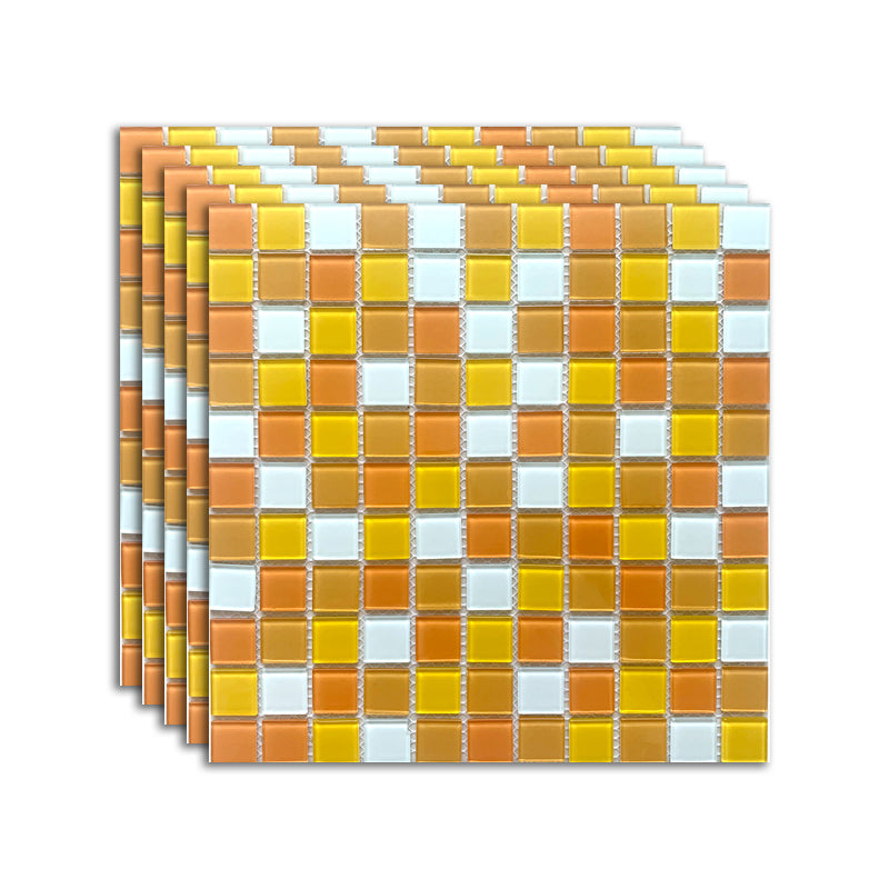 Brick Look Wall & Floor Tile Glass Wall & Floor Tile for Indoor and Outdoor Orange Yellow 11 Pieces Clearhalo 'Floor Tiles & Wall Tiles' 'floor_tiles_wall_tiles' 'Flooring 'Home Improvement' 'home_improvement' 'home_improvement_floor_tiles_wall_tiles' Walls and Ceiling' 7387920