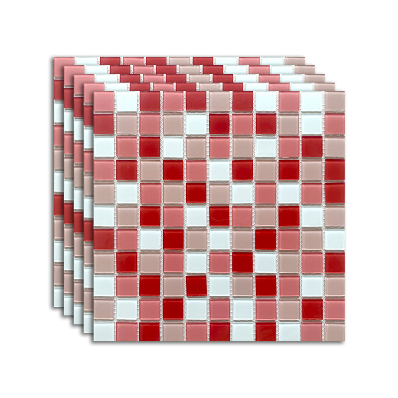 Brick Look Wall & Floor Tile Glass Wall & Floor Tile for Indoor and Outdoor Light Red 11 Pieces Clearhalo 'Floor Tiles & Wall Tiles' 'floor_tiles_wall_tiles' 'Flooring 'Home Improvement' 'home_improvement' 'home_improvement_floor_tiles_wall_tiles' Walls and Ceiling' 7387926