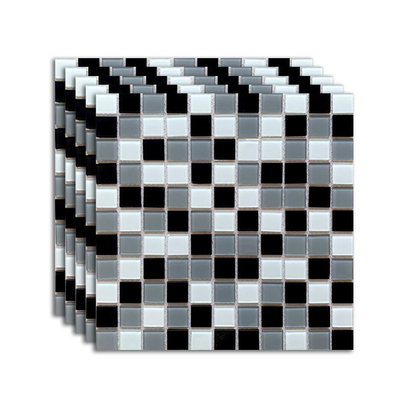 Brick Look Wall & Floor Tile Glass Wall & Floor Tile for Indoor and Outdoor Black White Gray 11 Pieces Clearhalo 'Floor Tiles & Wall Tiles' 'floor_tiles_wall_tiles' 'Flooring 'Home Improvement' 'home_improvement' 'home_improvement_floor_tiles_wall_tiles' Walls and Ceiling' 7387930