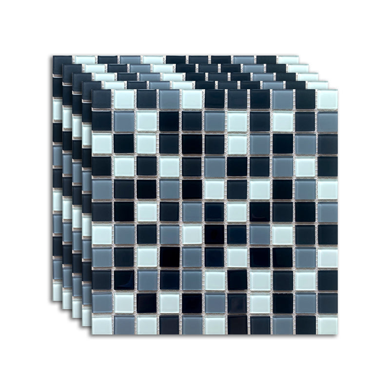 Brick Look Wall & Floor Tile Glass Wall & Floor Tile for Indoor and Outdoor Black White Blue 11 Pieces Clearhalo 'Floor Tiles & Wall Tiles' 'floor_tiles_wall_tiles' 'Flooring 'Home Improvement' 'home_improvement' 'home_improvement_floor_tiles_wall_tiles' Walls and Ceiling' 7387931