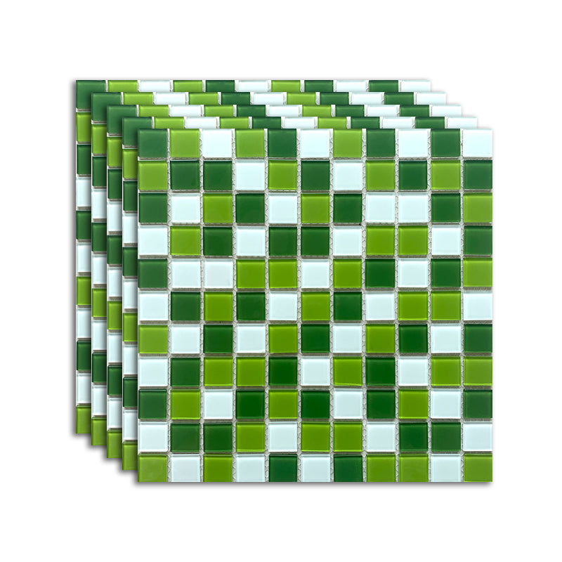 Brick Look Wall & Floor Tile Glass Wall & Floor Tile for Indoor and Outdoor Dark Green White 11 Pieces Clearhalo 'Floor Tiles & Wall Tiles' 'floor_tiles_wall_tiles' 'Flooring 'Home Improvement' 'home_improvement' 'home_improvement_floor_tiles_wall_tiles' Walls and Ceiling' 7387938