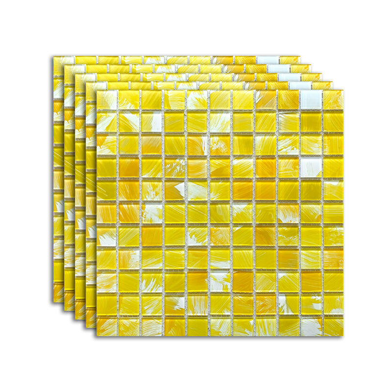 Brick Look Wall & Floor Tile Glass Wall & Floor Tile for Indoor and Outdoor Bright Yellow 11 Pieces Clearhalo 'Floor Tiles & Wall Tiles' 'floor_tiles_wall_tiles' 'Flooring 'Home Improvement' 'home_improvement' 'home_improvement_floor_tiles_wall_tiles' Walls and Ceiling' 7387939