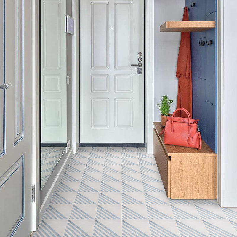 Modern Style Waterproof Floor Tile Stripe Pattern Straight Edge Square Floor Tile Light Blue-White 150 Pieces Clearhalo 'Floor Tiles & Wall Tiles' 'floor_tiles_wall_tiles' 'Flooring 'Home Improvement' 'home_improvement' 'home_improvement_floor_tiles_wall_tiles' Walls and Ceiling' 7387944