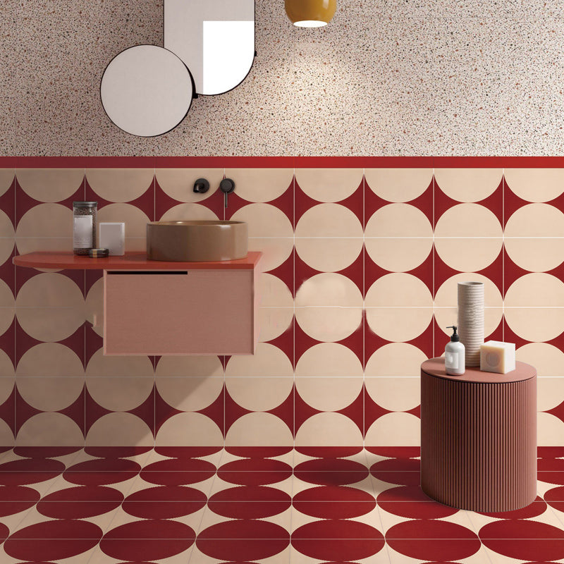 Modern Style Waterproof Floor Tile Geometric Pattern Straight Edge Square Floor Tile Apricot 150 Pieces Clearhalo 'Floor Tiles & Wall Tiles' 'floor_tiles_wall_tiles' 'Flooring 'Home Improvement' 'home_improvement' 'home_improvement_floor_tiles_wall_tiles' Walls and Ceiling' 7387967