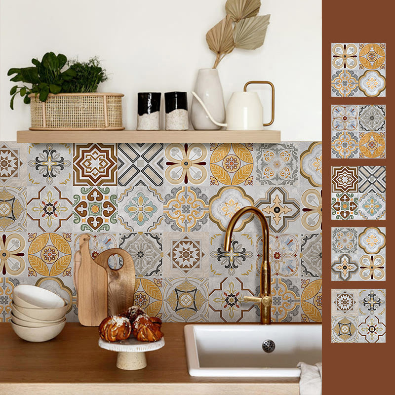 Pattern Color Stone Peel and Paste Mosaic Tile Peel and Paste Tile Yellow 5-Piece Set Clearhalo 'Flooring 'Home Improvement' 'home_improvement' 'home_improvement_peel_stick_blacksplash' 'Peel & Stick Backsplash Tile' 'peel_stick_blacksplash' 'Walls & Ceilings' Walls and Ceiling' 7388012