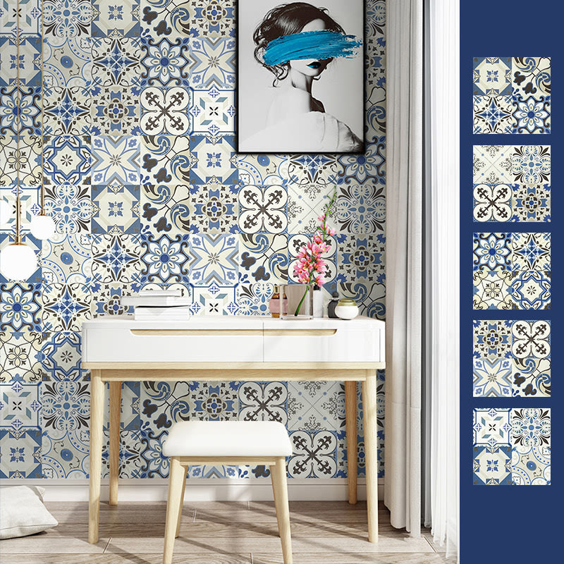 Pattern Color Stone Peel and Paste Mosaic Tile Peel and Paste Tile Blue 5-Piece Set Clearhalo 'Flooring 'Home Improvement' 'home_improvement' 'home_improvement_peel_stick_blacksplash' 'Peel & Stick Backsplash Tile' 'peel_stick_blacksplash' 'Walls & Ceilings' Walls and Ceiling' 7388013