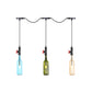 Black Finish 3/5/7 Bulbs Multi Ceiling Light Industrial Colored Glass Bottle LED Tandem Pendulum Lamp Clearhalo 'Ceiling Lights' 'Glass shade' 'Glass' 'Industrial Pendants' 'Industrial' 'Middle Century Pendants' 'Pendant Lights' 'Pendants' 'Tiffany' Lighting' 738845
