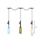 Black Finish 3/5/7 Bulbs Multi Ceiling Light Industrial Colored Glass Bottle LED Tandem Pendulum Lamp Clearhalo 'Ceiling Lights' 'Glass shade' 'Glass' 'Industrial Pendants' 'Industrial' 'Middle Century Pendants' 'Pendant Lights' 'Pendants' 'Tiffany' Lighting' 738847