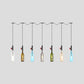 Black Finish 3/5/7 Bulbs Multi Ceiling Light Industrial Colored Glass Bottle LED Tandem Pendulum Lamp Clearhalo 'Ceiling Lights' 'Glass shade' 'Glass' 'Industrial Pendants' 'Industrial' 'Middle Century Pendants' 'Pendant Lights' 'Pendants' 'Tiffany' Lighting' 738856