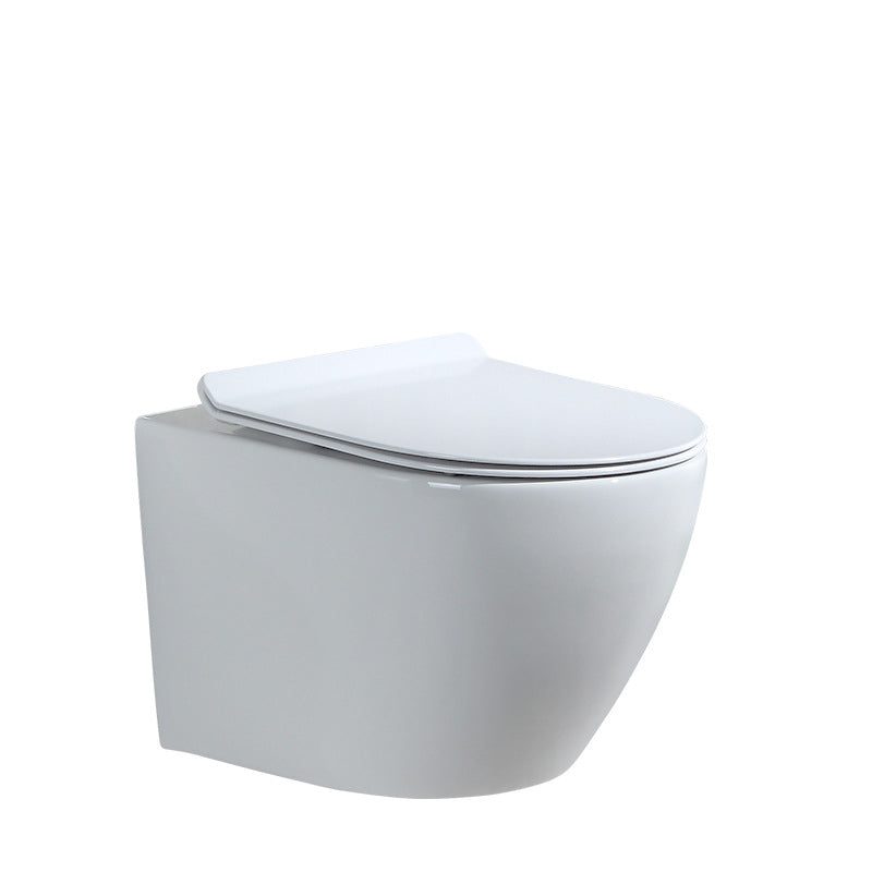 Contemporary Wall Mount Toilet Bowl White Seat Included Urine Toilet for Bathroom 14"L x 19"W x 14"H Toilet Only Clearhalo 'Bathroom Remodel & Bathroom Fixtures' 'Home Improvement' 'home_improvement' 'home_improvement_toilets' 'Toilets & Bidets' 'Toilets' 7388561