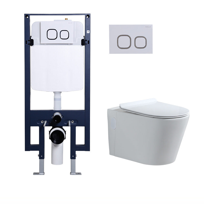 Contemporary Wall Mount Toilet Bowl White Seat Included Urine Toilet for Bathroom 14"L x 22"W x 14"H Toilet with High Tanker Clearhalo 'Bathroom Remodel & Bathroom Fixtures' 'Home Improvement' 'home_improvement' 'home_improvement_toilets' 'Toilets & Bidets' 'Toilets' 7388570