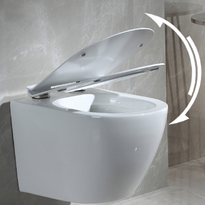 Contemporary Wall Mount Toilet Bowl White Seat Included Urine Toilet for Bathroom Clearhalo 'Bathroom Remodel & Bathroom Fixtures' 'Home Improvement' 'home_improvement' 'home_improvement_toilets' 'Toilets & Bidets' 'Toilets' 7388571