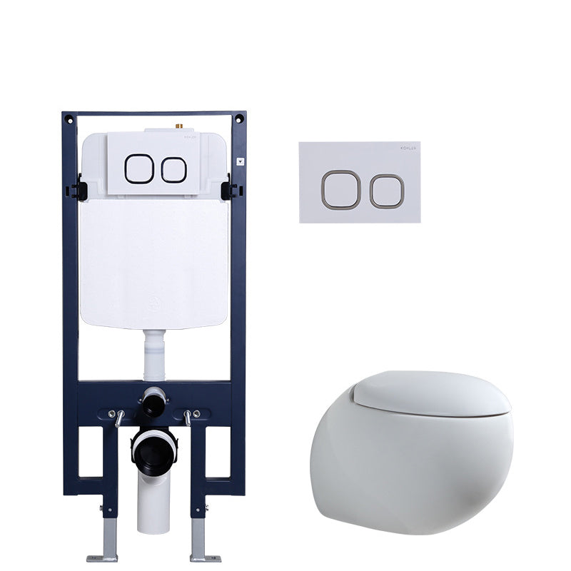 Contemporary Wall Mount Toilet Bowl White Seat Included Urine Toilet for Bathroom 16"L x 23"W x 16"H Toilet with High Tanker Clearhalo 'Bathroom Remodel & Bathroom Fixtures' 'Home Improvement' 'home_improvement' 'home_improvement_toilets' 'Toilets & Bidets' 'Toilets' 7388587