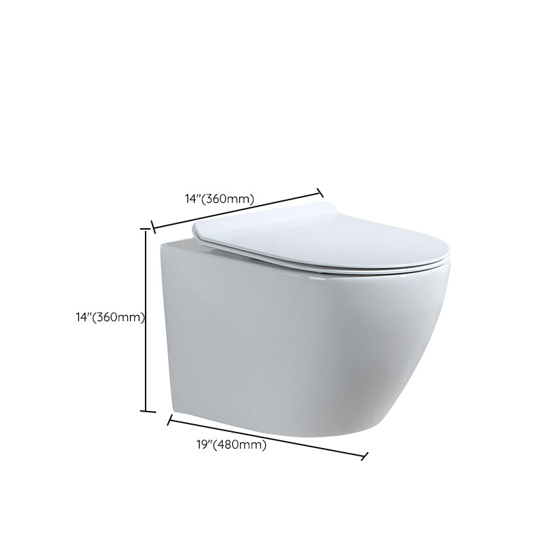 Contemporary Wall Mount Toilet Bowl White Seat Included Urine Toilet for Bathroom Clearhalo 'Bathroom Remodel & Bathroom Fixtures' 'Home Improvement' 'home_improvement' 'home_improvement_toilets' 'Toilets & Bidets' 'Toilets' 7388588