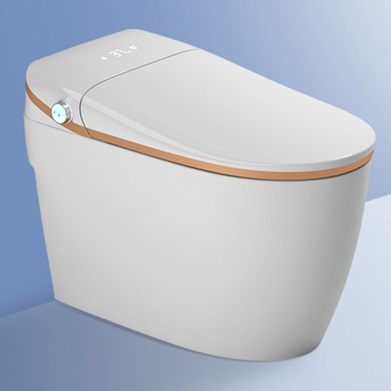 Modern White Flush Toilet Floor Mount Toilet Bowl for Washroom Gold Manual Lid (Standard) Clearhalo 'Bathroom Remodel & Bathroom Fixtures' 'Home Improvement' 'home_improvement' 'home_improvement_toilets' 'Toilets & Bidets' 'Toilets' 7388597