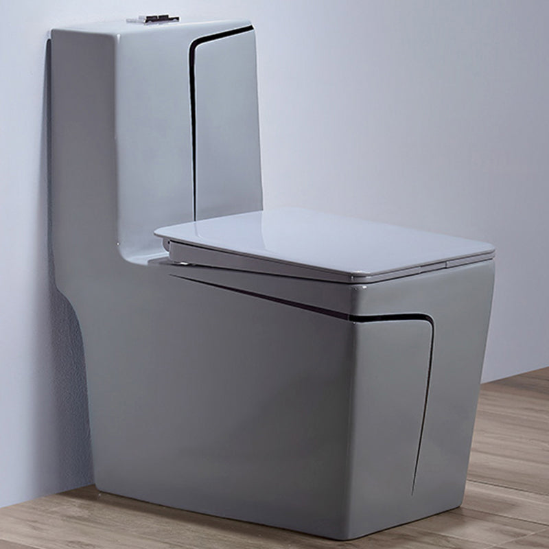 Traditional Floor Mount Toilet Seat Included Toilet Bowl for Bathroom 13"L x 27"W x 30"H Gray Black 16" Clearhalo 'Bathroom Remodel & Bathroom Fixtures' 'Home Improvement' 'home_improvement' 'home_improvement_toilets' 'Toilets & Bidets' 'Toilets' 7388654