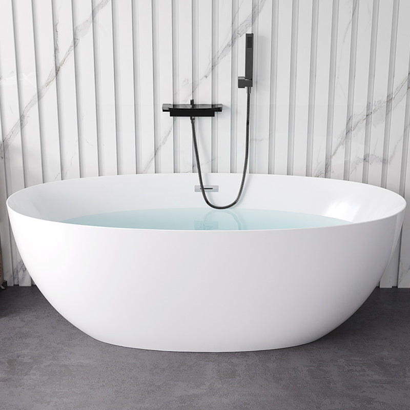 Antique Finish Soaking Bath Tub Stand Alone Modern Oval Bath Black Tub with Wall Mounted Faucets Clearhalo 'Bathroom Remodel & Bathroom Fixtures' 'Bathtubs' 'Home Improvement' 'home_improvement' 'home_improvement_bathtubs' 'Showers & Bathtubs' 7388682