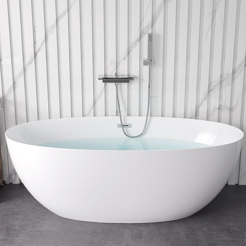 Antique Finish Soaking Bath Tub Stand Alone Modern Oval Bath Silver Tub with Wall Mounted Faucets Clearhalo 'Bathroom Remodel & Bathroom Fixtures' 'Bathtubs' 'Home Improvement' 'home_improvement' 'home_improvement_bathtubs' 'Showers & Bathtubs' 7388684