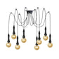 2/3/6 Heads Amber Glass Multi Light Chandelier Vintage Black Finish Global Restaurant Swag LED Hanging Pendant Lamp Clearhalo 'Ceiling Lights' 'Glass shade' 'Glass' 'Industrial Pendants' 'Industrial' 'Middle Century Pendants' 'Pendant Lights' 'Pendants' 'Tiffany' Lighting' 738874