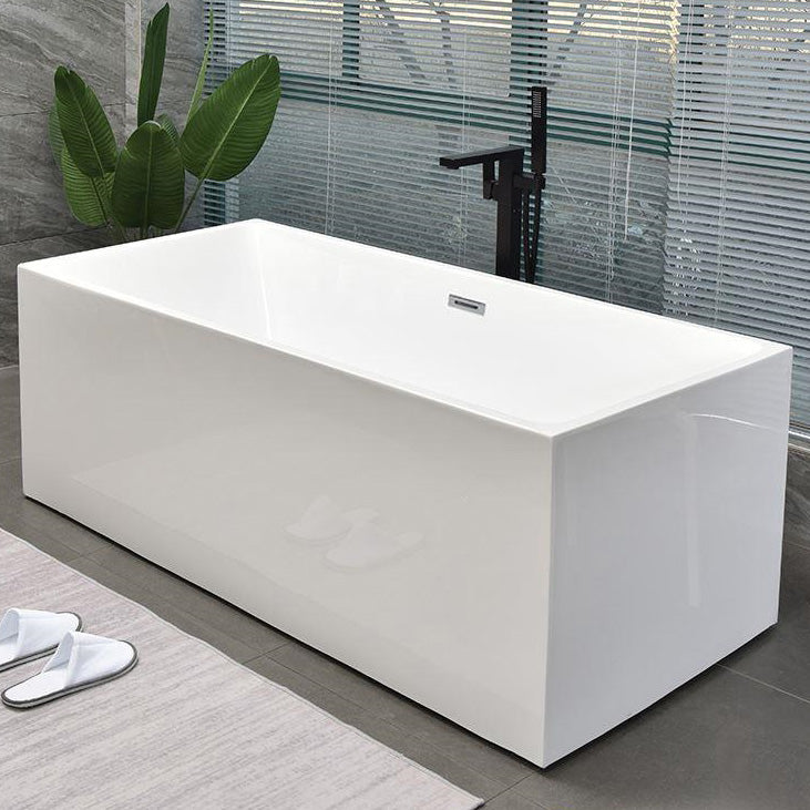 Acrylic Center Bath Stand Alone Soaking Rectangular Modern Bathtub White 67"L x 31"W x 24"H Tub with Freestanding Tub Fillers Clearhalo 'Bathroom Remodel & Bathroom Fixtures' 'Bathtubs' 'Home Improvement' 'home_improvement' 'home_improvement_bathtubs' 'Showers & Bathtubs' 7388791