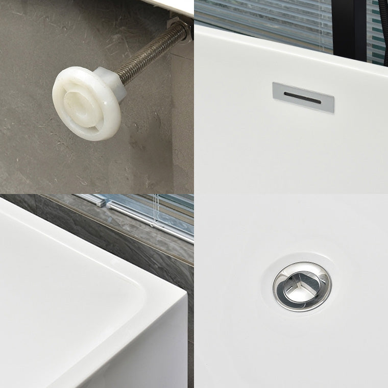 Acrylic Center Bath Stand Alone Soaking Rectangular Modern Bathtub Clearhalo 'Bathroom Remodel & Bathroom Fixtures' 'Bathtubs' 'Home Improvement' 'home_improvement' 'home_improvement_bathtubs' 'Showers & Bathtubs' 7388808