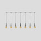 Amber Glass Ball Multiple Hanging Light Vintage 3/5/7-Light Coffee House Tandem LED Ceiling Pendant Lamp in Black Clearhalo 'Ceiling Lights' 'Glass shade' 'Glass' 'Industrial Pendants' 'Industrial' 'Middle Century Pendants' 'Pendant Lights' 'Pendants' 'Tiffany' Lighting' 738894