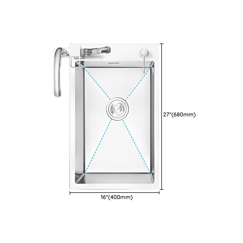 Contemporary Style Kitchen Sink Soundproof Design Kitchen Sink with Overflow Hole Clearhalo 'Home Improvement' 'home_improvement' 'home_improvement_kitchen_sinks' 'Kitchen Remodel & Kitchen Fixtures' 'Kitchen Sinks & Faucet Components' 'Kitchen Sinks' 'kitchen_sinks' 7389329