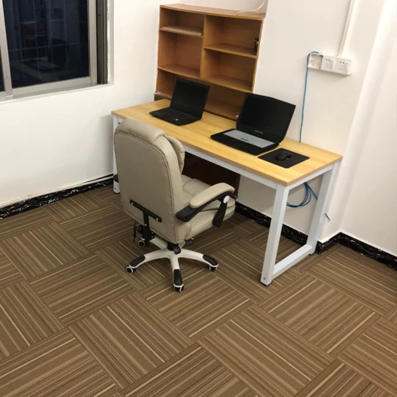 Modern Carpet Tiles Multi Level Loop Glue Down Non-Skid Carpet Tile for Foyer Amber 40-Piece Set Clearhalo 'Carpet Tiles & Carpet Squares' 'carpet_tiles_carpet_squares' 'Flooring 'Home Improvement' 'home_improvement' 'home_improvement_carpet_tiles_carpet_squares' Walls and Ceiling' 7389341