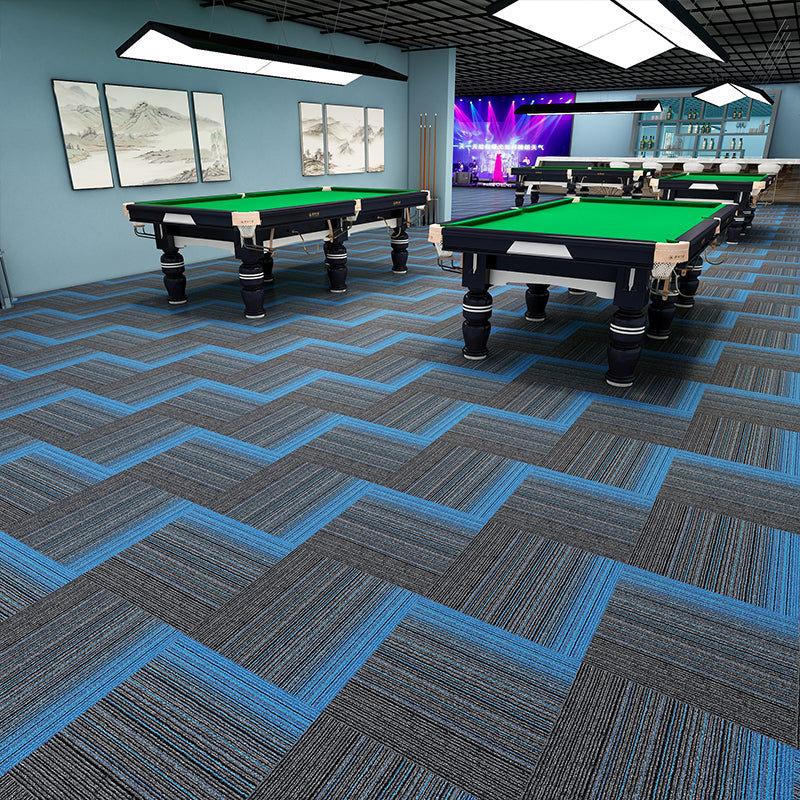 Modern Carpet Tiles Multi Level Loop Glue Down Non-Skid Carpet Tile for Foyer Dark Blue-Gray 40-Piece Set Asphalt Clearhalo 'Carpet Tiles & Carpet Squares' 'carpet_tiles_carpet_squares' 'Flooring 'Home Improvement' 'home_improvement' 'home_improvement_carpet_tiles_carpet_squares' Walls and Ceiling' 7389345