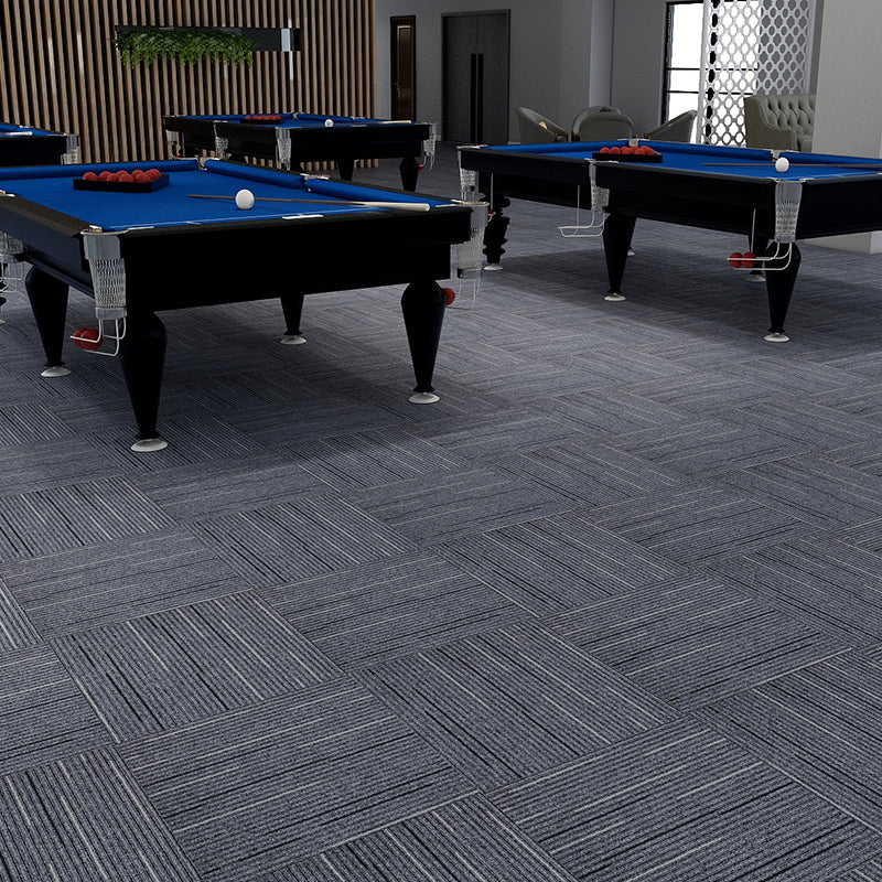 Modern Carpet Tiles Multi Level Loop Glue Down Non-Skid Carpet Tile for Foyer Dark Blue Gray-Black 40-Piece Set Clearhalo 'Carpet Tiles & Carpet Squares' 'carpet_tiles_carpet_squares' 'Flooring 'Home Improvement' 'home_improvement' 'home_improvement_carpet_tiles_carpet_squares' Walls and Ceiling' 7389352