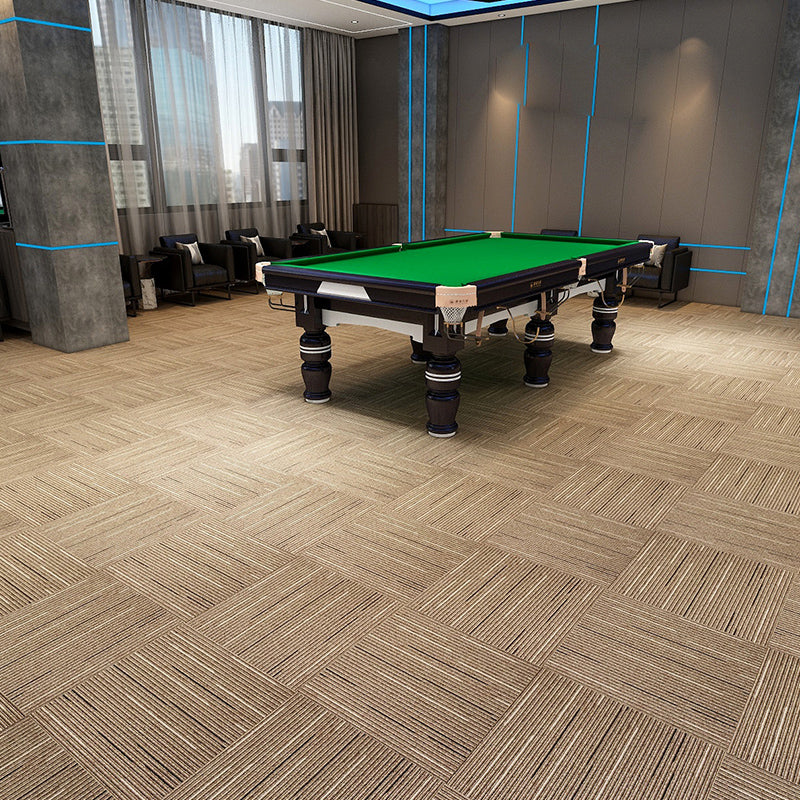 Modern Carpet Tiles Multi Level Loop Glue Down Non-Skid Carpet Tile for Foyer Light Brown 40-Piece Set Clearhalo 'Carpet Tiles & Carpet Squares' 'carpet_tiles_carpet_squares' 'Flooring 'Home Improvement' 'home_improvement' 'home_improvement_carpet_tiles_carpet_squares' Walls and Ceiling' 7389354