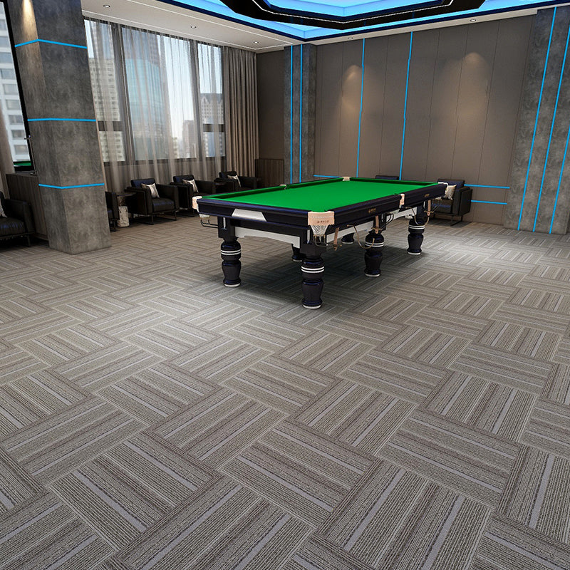 Modern Carpet Tiles Multi Level Loop Glue Down Non-Skid Carpet Tile for Foyer Gray White White 40-Piece Set Clearhalo 'Carpet Tiles & Carpet Squares' 'carpet_tiles_carpet_squares' 'Flooring 'Home Improvement' 'home_improvement' 'home_improvement_carpet_tiles_carpet_squares' Walls and Ceiling' 7389357