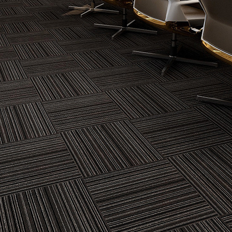 Modern Carpet Tiles Multi Level Loop Glue Down Non-Skid Carpet Tile for Foyer Matte Gray 40-Piece Set Asphalt Clearhalo 'Carpet Tiles & Carpet Squares' 'carpet_tiles_carpet_squares' 'Flooring 'Home Improvement' 'home_improvement' 'home_improvement_carpet_tiles_carpet_squares' Walls and Ceiling' 7389363