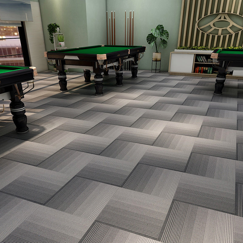 Modern Carpet Tiles Multi Level Loop Glue Down Non-Skid Carpet Tile for Foyer Cream Gray 40-Piece Set Clearhalo 'Carpet Tiles & Carpet Squares' 'carpet_tiles_carpet_squares' 'Flooring 'Home Improvement' 'home_improvement' 'home_improvement_carpet_tiles_carpet_squares' Walls and Ceiling' 7389377