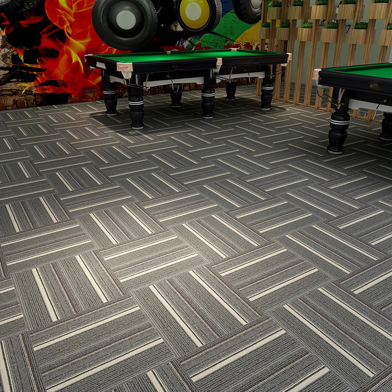 Modern Carpet Tiles Multi Level Loop Glue Down Non-Skid Carpet Tile for Foyer Dark Blue Gray-White 40-Piece Set Clearhalo 'Carpet Tiles & Carpet Squares' 'carpet_tiles_carpet_squares' 'Flooring 'Home Improvement' 'home_improvement' 'home_improvement_carpet_tiles_carpet_squares' Walls and Ceiling' 7389382