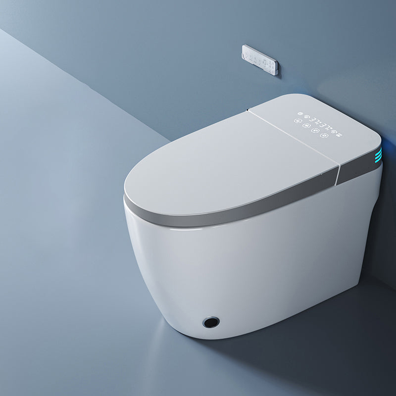 Elongated All-in-One Bidet White Ceramic Smart Toilet Bidet with Heated Seat Automatic Lid Clearhalo 'Bathroom Remodel & Bathroom Fixtures' 'Bidets' 'Home Improvement' 'home_improvement' 'home_improvement_bidets' 'Toilets & Bidets' 7389912