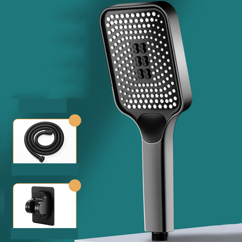 Modern Rectangular Hand Shower Self-Cleaning Wall-Mount Hand Shower Black Shower Heads & Hose & Wall pedestal Clearhalo 'Bathroom Remodel & Bathroom Fixtures' 'Home Improvement' 'home_improvement' 'home_improvement_shower_heads' 'Shower Heads' 'shower_heads' 'Showers & Bathtubs Plumbing' 'Showers & Bathtubs' 7390018