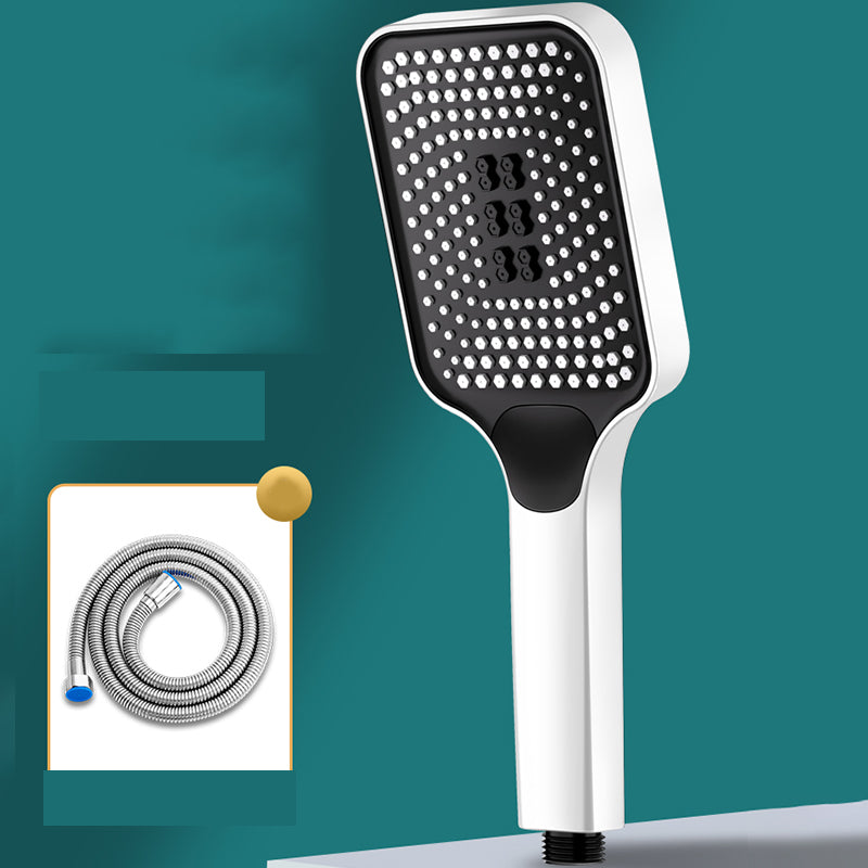 Modern Rectangular Hand Shower Self-Cleaning Wall-Mount Hand Shower White Shower Head with Hose Clearhalo 'Bathroom Remodel & Bathroom Fixtures' 'Home Improvement' 'home_improvement' 'home_improvement_shower_heads' 'Shower Heads' 'shower_heads' 'Showers & Bathtubs Plumbing' 'Showers & Bathtubs' 7390026