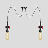 Capsule Amber Glass Multi Pendant Light Vintage 2/3/6-Light Coffee Shop LED Swag Suspension Lamp in Black Clearhalo 'Ceiling Lights' 'Glass shade' 'Glass' 'Industrial Pendants' 'Industrial' 'Middle Century Pendants' 'Pendant Lights' 'Pendants' 'Tiffany' Lighting' 739002