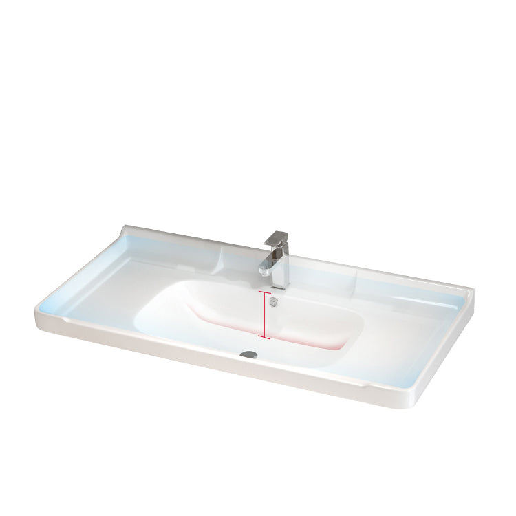 Ceramic Single Bathroom Vanity Modern White Rectangular Freestanding Vanity Set Clearhalo 'Bathroom Remodel & Bathroom Fixtures' 'Bathroom Vanities' 'bathroom_vanities' 'Home Improvement' 'home_improvement' 'home_improvement_bathroom_vanities' 7390324