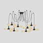4/6/12-Bulb Amber Glass LED Pendant Vintage Black Capsule Restaurant Swag LED Multi Ceiling Lamp Clearhalo 'Ceiling Lights' 'Glass shade' 'Glass' 'Industrial Pendants' 'Industrial' 'Middle Century Pendants' 'Pendant Lights' 'Pendants' 'Tiffany' Lighting' 739083