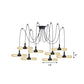 4/6/12-Bulb Amber Glass LED Pendant Vintage Black Capsule Restaurant Swag LED Multi Ceiling Lamp Clearhalo 'Ceiling Lights' 'Glass shade' 'Glass' 'Industrial Pendants' 'Industrial' 'Middle Century Pendants' 'Pendant Lights' 'Pendants' 'Tiffany' Lighting' 739084