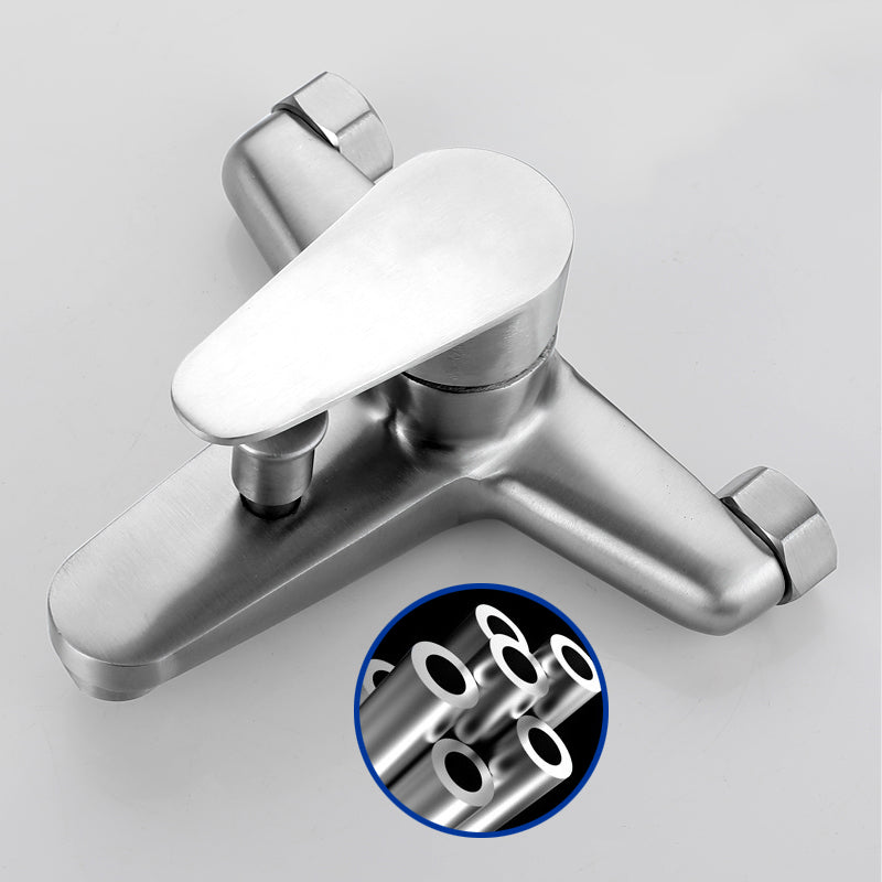 Contemporary Tub Filler Trim 304 Stainless Steel Wall Mount Tub Faucet Clearhalo 'Bathroom Remodel & Bathroom Fixtures' 'Bathtub Faucets' 'bathtub_faucets' 'Home Improvement' 'home_improvement' 'home_improvement_bathtub_faucets' 7390871