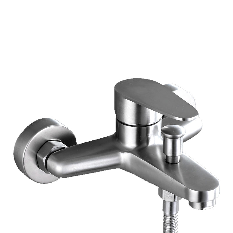 Contemporary Tub Filler Trim 304 Stainless Steel Wall Mount Tub Faucet Clearhalo 'Bathroom Remodel & Bathroom Fixtures' 'Bathtub Faucets' 'bathtub_faucets' 'Home Improvement' 'home_improvement' 'home_improvement_bathtub_faucets' 7390875