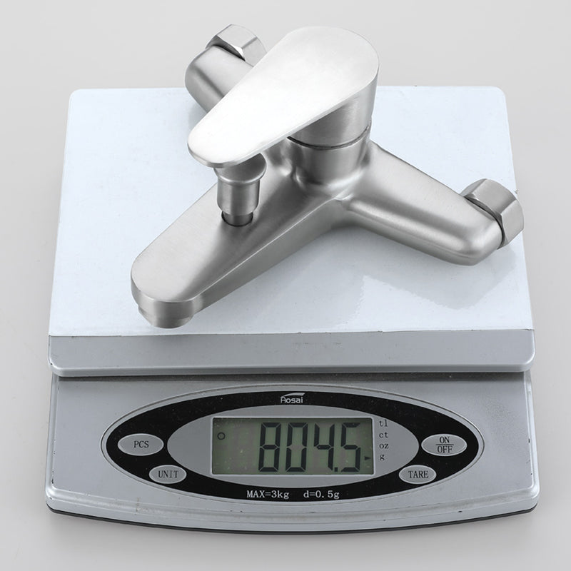 Contemporary Tub Filler Trim 304 Stainless Steel Wall Mount Tub Faucet Clearhalo 'Bathroom Remodel & Bathroom Fixtures' 'Bathtub Faucets' 'bathtub_faucets' 'Home Improvement' 'home_improvement' 'home_improvement_bathtub_faucets' 7390880