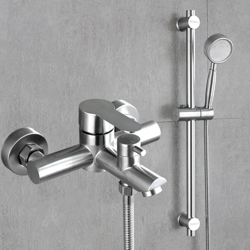 Popular Tub Filler Trim 304 Stainless Steel Wall Mounted Tub Filler Clearhalo 'Bathroom Remodel & Bathroom Fixtures' 'Bathtub Faucets' 'bathtub_faucets' 'Home Improvement' 'home_improvement' 'home_improvement_bathtub_faucets' 7390891